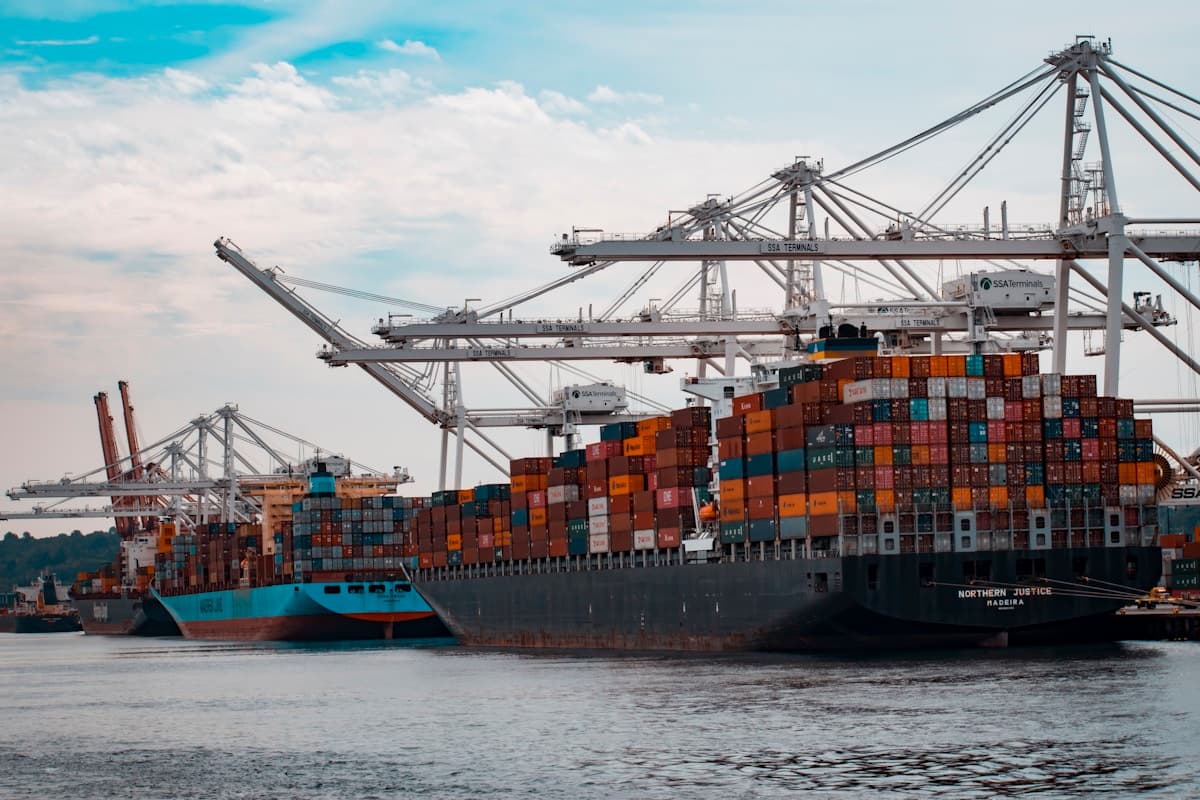 Modern cargo ship underway — CII performance monitoring